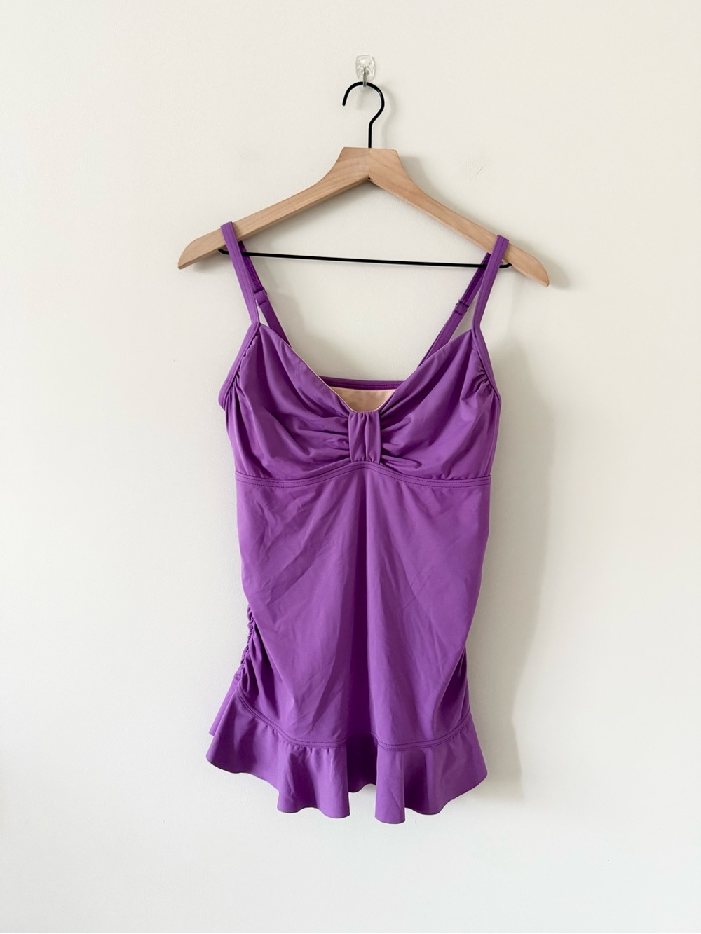 Lands End Purple Women's Tankini Top with Ruffle Hem Size 8